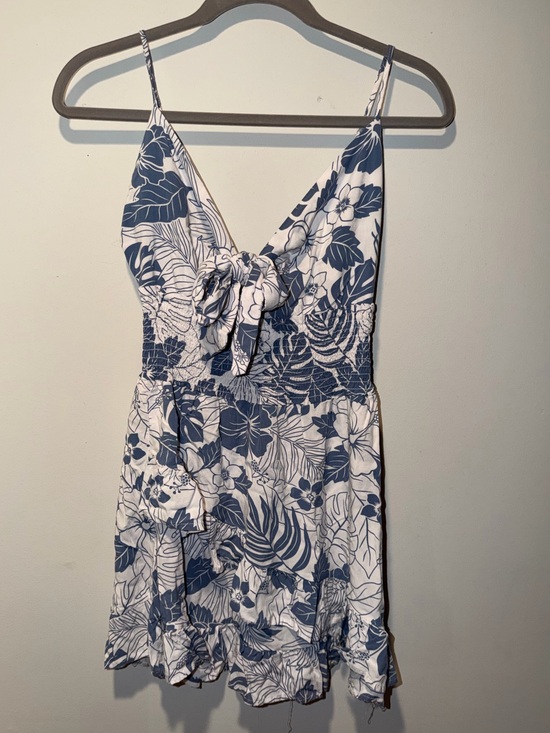 Ocean Drive Dresses & Skirts - Ocean Drive Blue and White Floral Tie-Front One-Piece